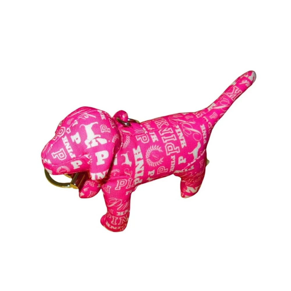 Victoria Secret Pink Dog Keychain Bag Charm Hot Pink‎ Logo